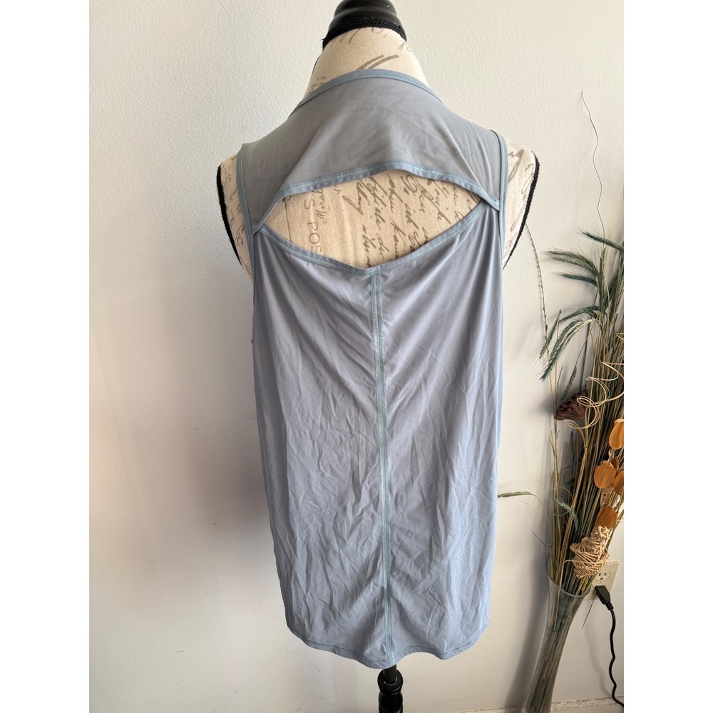 Lululemon Sculpt Tank Light Blue Mesh Back Cutout Workout Top 3013